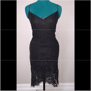 gorgeous brand new black lace, open back dress